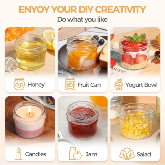 8-Pack 4oz Glass Storage Containers - Picture 3 of 7